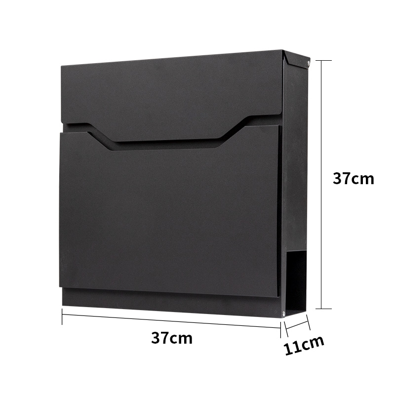 Black lockable post letter box in classic design