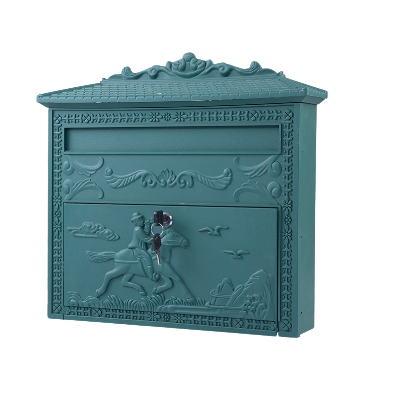 Lockable Secure Aluminum MailBox Garden Ornament