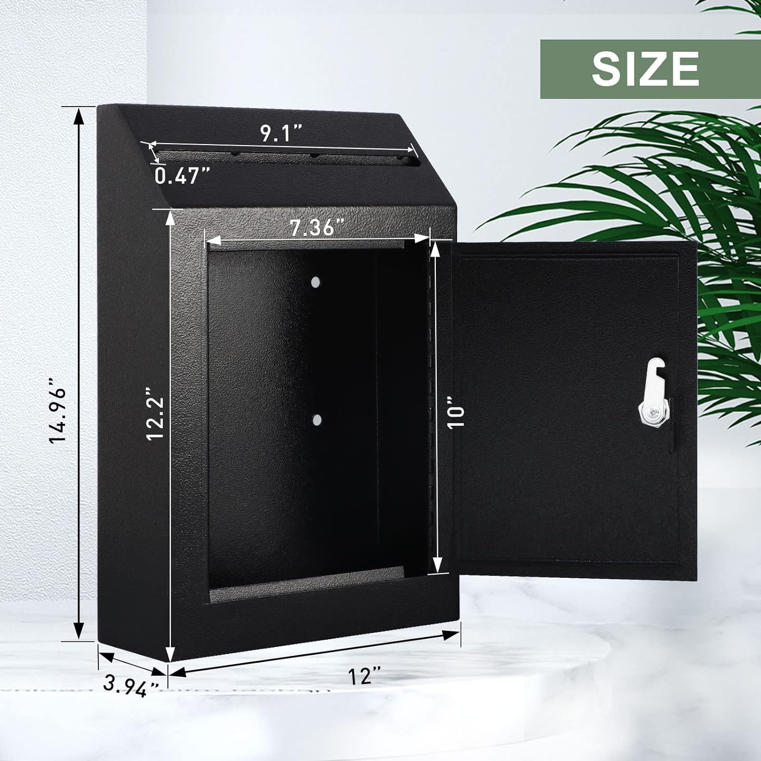 Outdoor metal wall mounted modern mailbox
