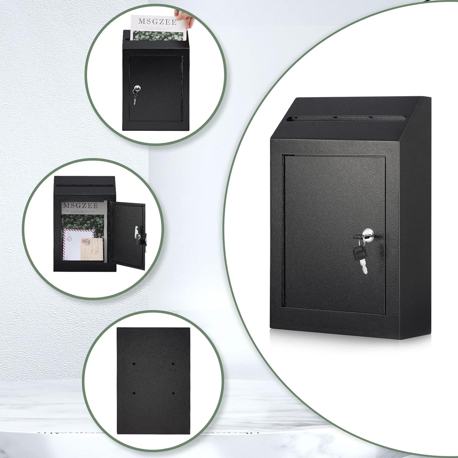 Outdoor metal wall mounted modern mailbox