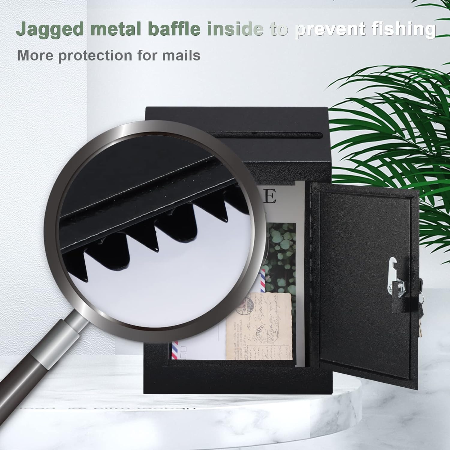 Outdoor metal wall mounted modern mailbox