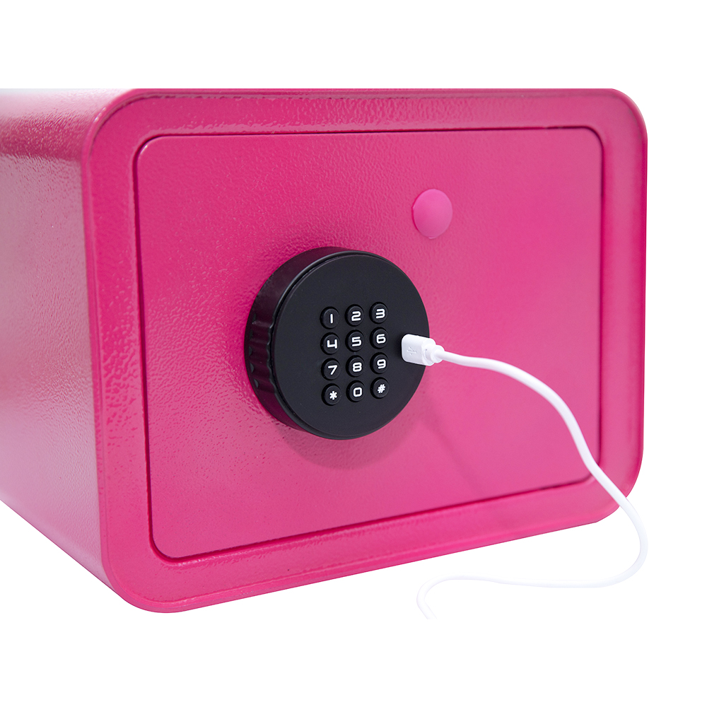 Portable Pink Metal Safe  New Security Digital Electronic  Safe Cabinet